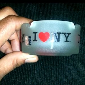 Frosted glass I love NY Ashtray very appealing souvenir